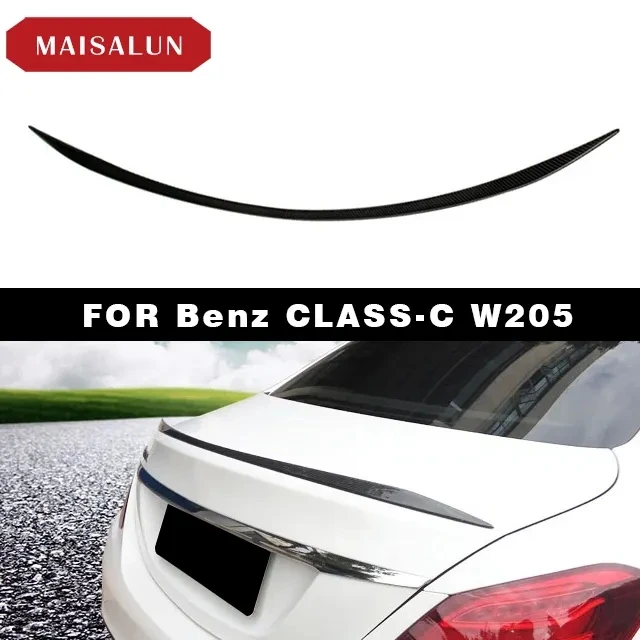High Quality C63 Style Carbon Fiber Tail Wing Spoiler For Mercedes Benz C Class W205 2015+ Rear Spoiler Auto accessories