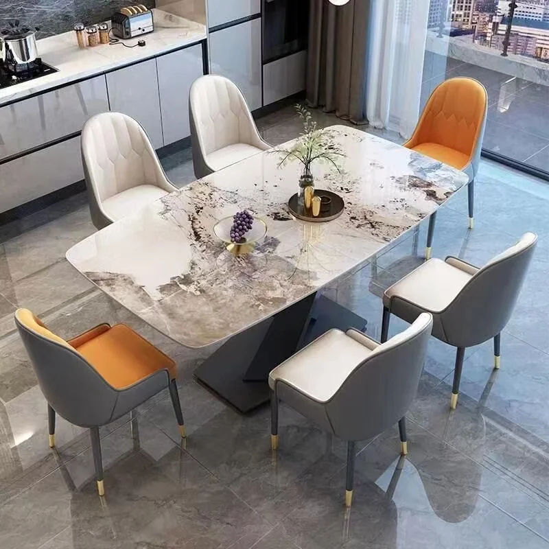 Luxury Dinner Dining Table And Chairs 6 Luxury Dinning Chairs Modern Marble Dining Room Furniture Table Set