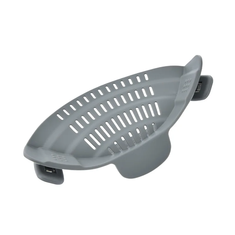 Hot Sale pots or bowle Snap N Silicone Strainer Water Drain Basket clip on strainer