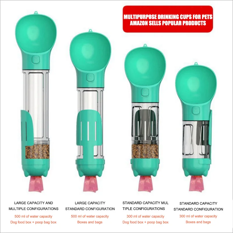 Amazon Hot Selling Pet Feeder Portable Pet Dog Water Bottle Pet Travel Water Bottle With Garbage Bag Water Bottle For Dogs