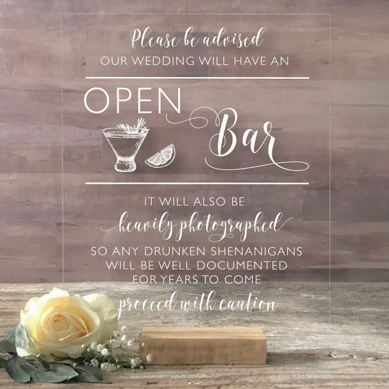 Dog Signature Drink Sign, Open Bar Menu Wedding  Pet Signature Cocktails Wedding Decor Sign,Dog Bar Acrylic Sign