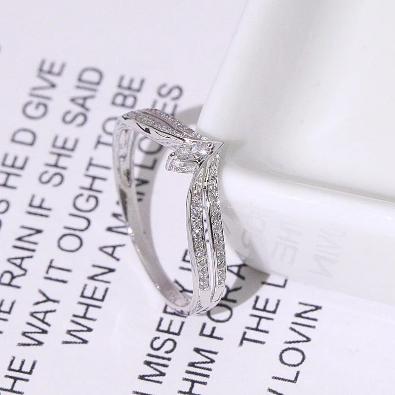 High quality diamond engagement crown ring white gold for women fine jewelry