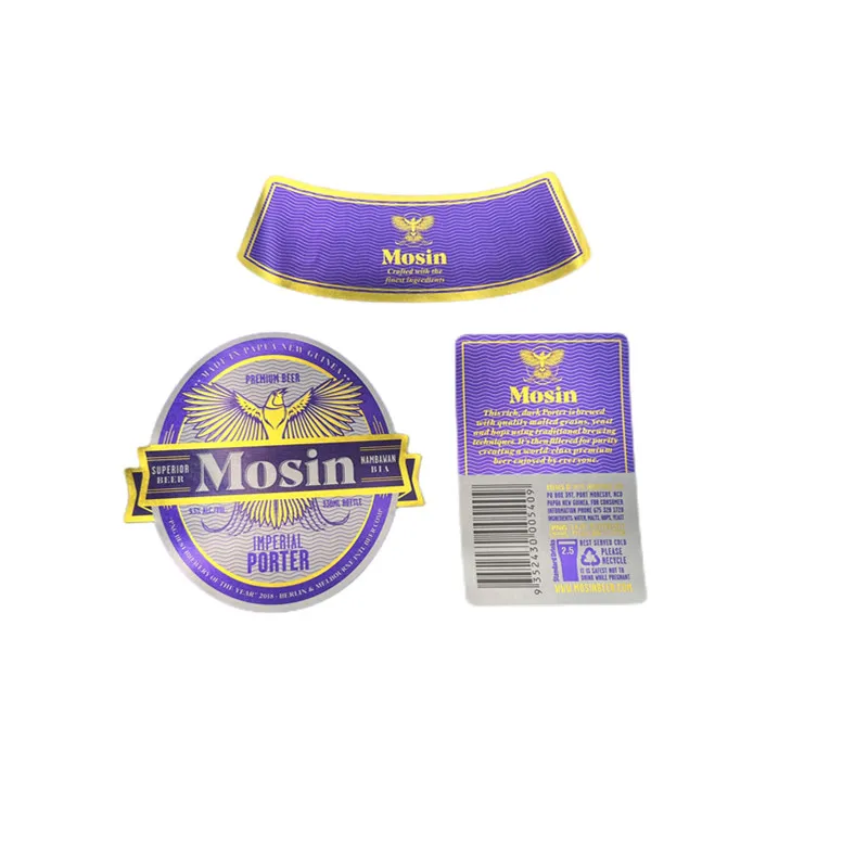 Hot sale factory direct price Vinyl Waterproof rose gold foil alcohol wine rum label