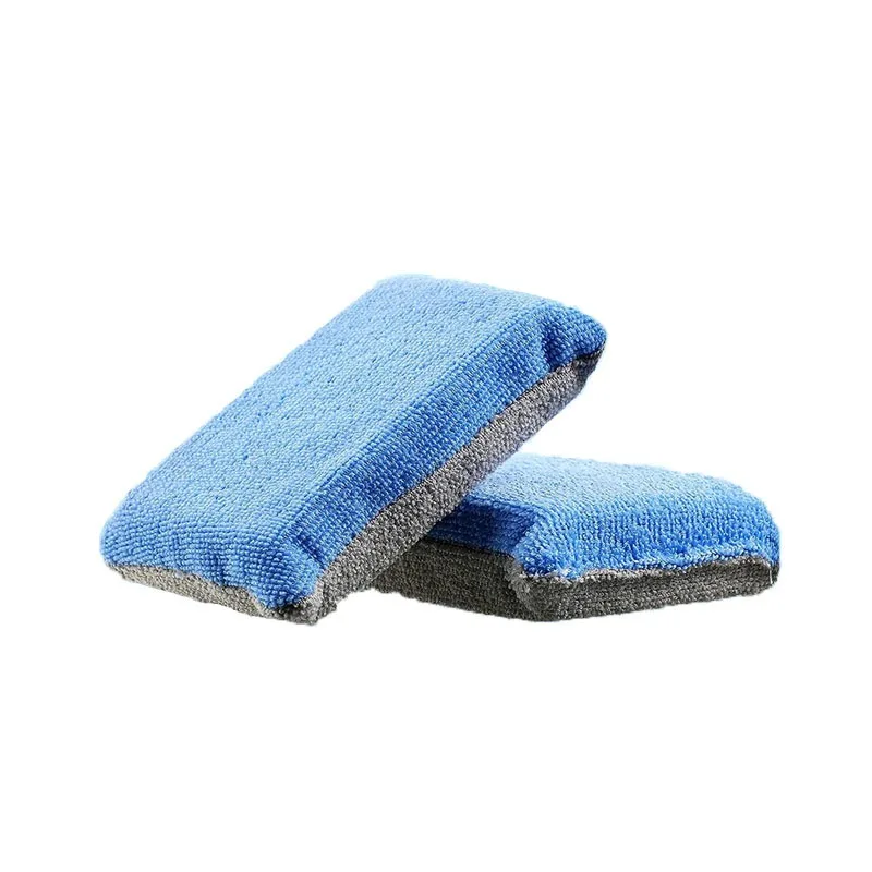 12x8x2cm Blue and Grey Thin Microfiber Ceramic Coating Applicator Sponge Car Wash Pads Cleaning Pads for Waxing