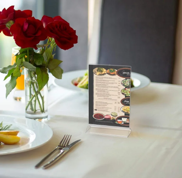 4x6 inches Acrylic Menu Holder Clear Table Display Holders AD Covers  Plastic Sign Holder for Restaurant