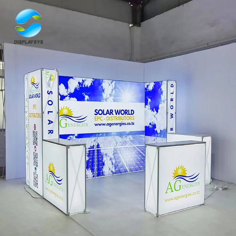 Advertising Tradeshow Exhibition Booth Display Tension Fabric Backdrop Seg Pop up Led Backlit Light Box