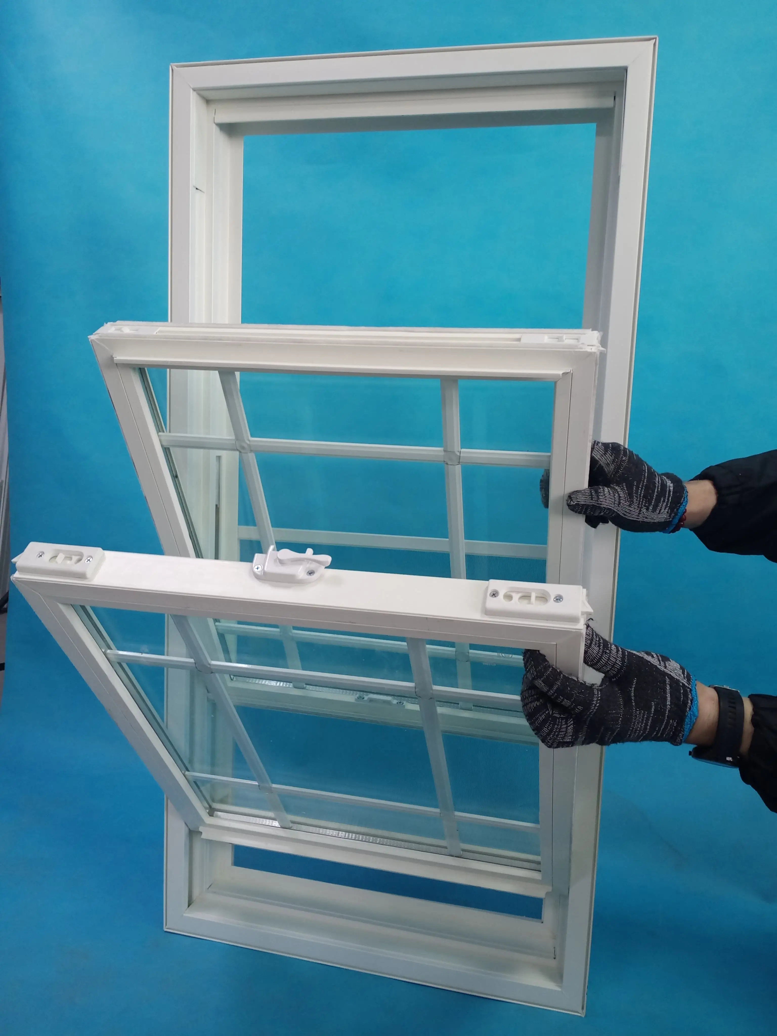 Canadian style Interior Home Upvc Windows Cheap Price Tempered Glass Grill Design Pvc Sliding Window