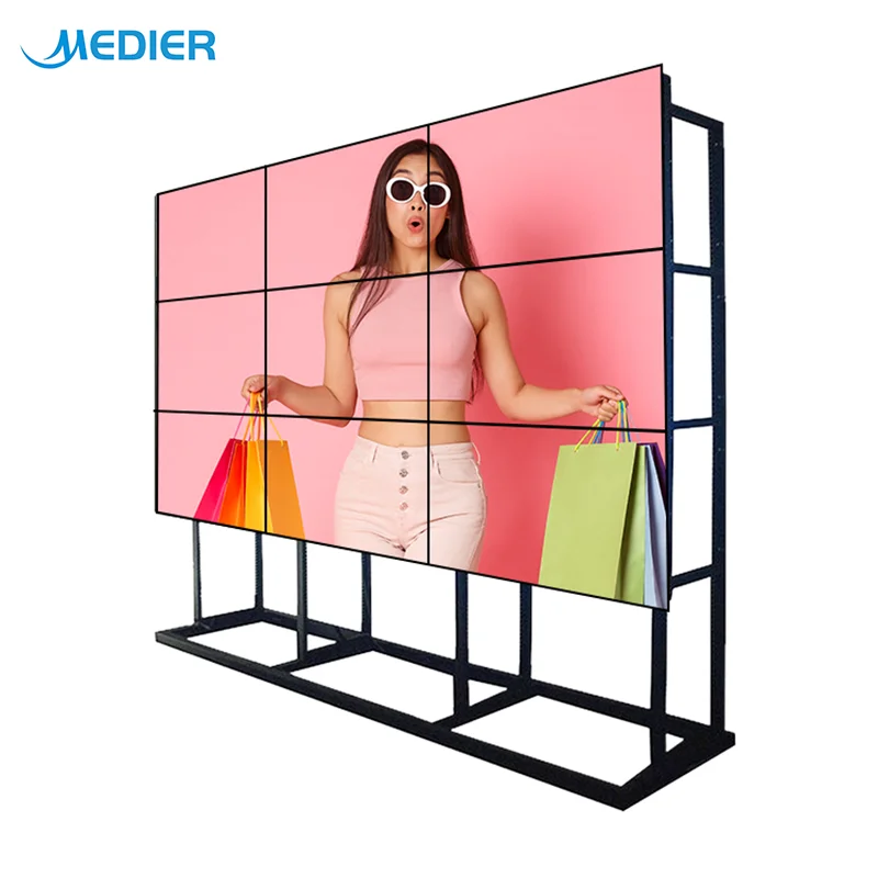 BOE LG 55 Inch Lcd Video Wall Display Lcd Display Video Wall Panel Led Video Wall Screen Customized 1.7 Mm 3mm 500cd/m2 ODM,OEM