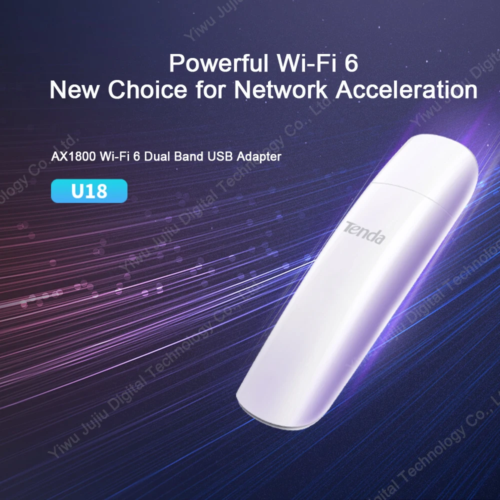 Tenda U18 AX1800 Wi-Fi 6 Dual Band USB Adapter wifi 2.4G+5G wireless MU-MIMO USB 3.0 WPA3 for Windows 10 networking card