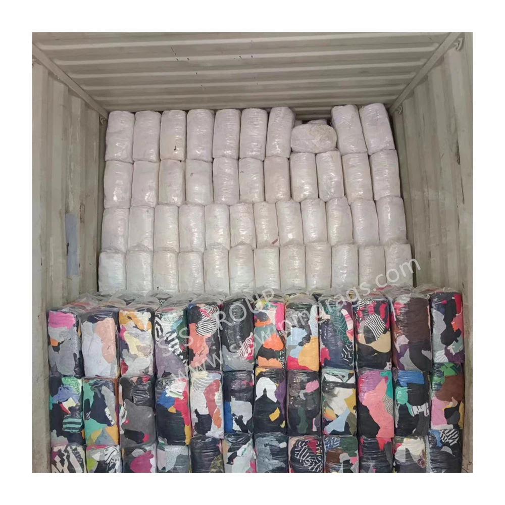 RTS Pure White 10KG 25KG Bales Cotton rag 35-55cm used clothes cotton cleaning rags industrial cotton wiping cut t shirt rags