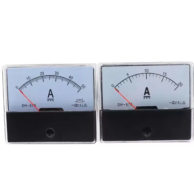 Anlog Amp Meter DH-670 DC Ammeter Gauge Current Meter Panel Ampere Meter Current Tester dc amp meter DC1A2A3A5A1015A2030A50A100A