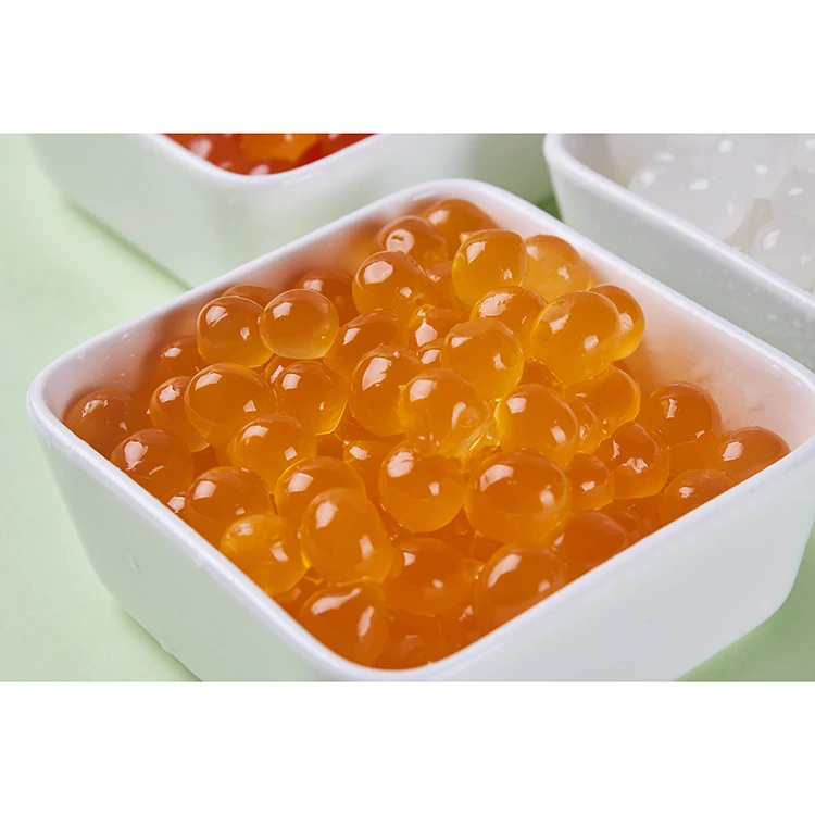 
Wholesale Bubble Tea Ingredients Mango Popping Boba Pearls For Boba Tea 