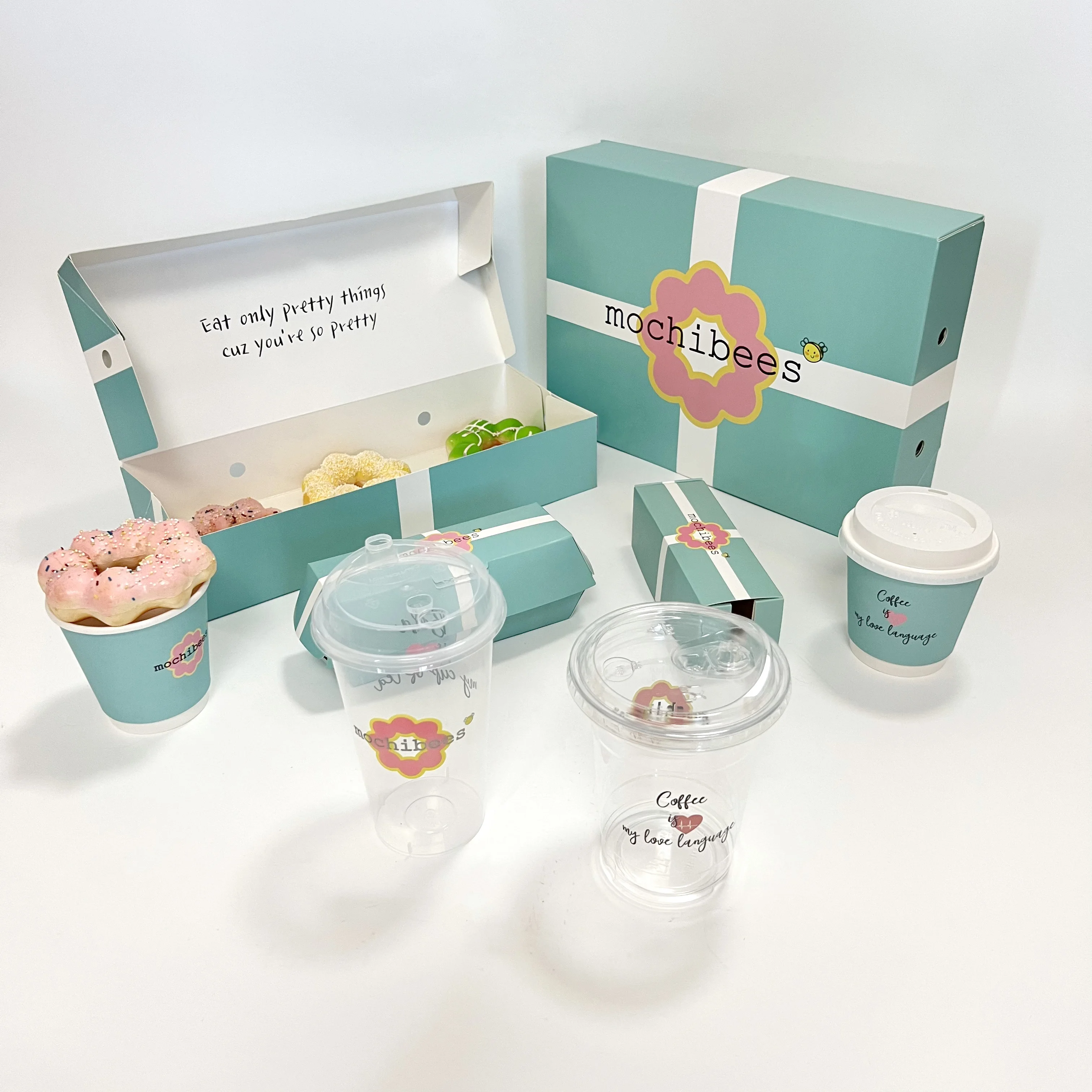 Wholesale Biodegradable Paper Fast Food Packaging Custom Auto Pop - Up Mochi Donut Packaging Box With Logo