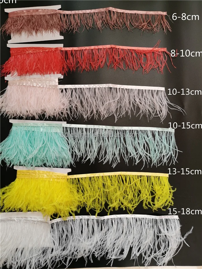 Woman popular ins style wholesale feather factory 13-15cm Ostrich Feather Trims for Clothes Accessories Garment Trimmings