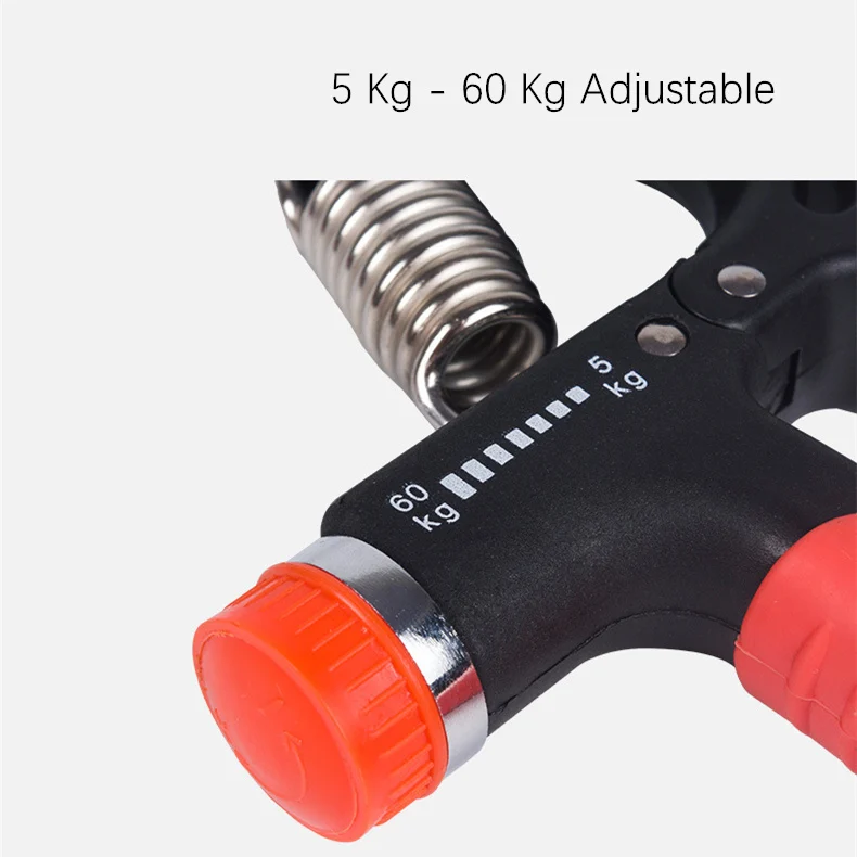  5 - 60Kg Gym Fitness Hand Grip Men Adjustable Finger Heavy Exerciser Strength for Muscle Recovery Countable Gripper