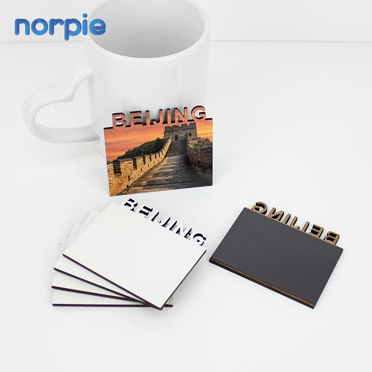 Promotional High Quality Sublimation Wood Blanks Rectangle Fridge Magnets