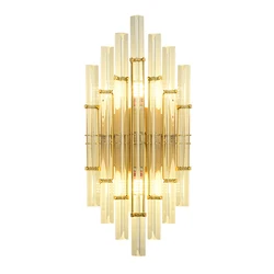 Modern Hotel Indoor Brass Living Room Bedside Luxury Wall Light Sconce Gold Iron Crystal Wall Lamp For Home Bedroom Decoration