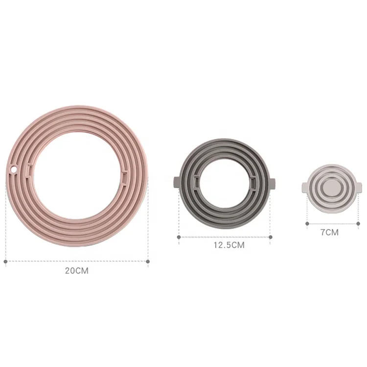 Table Coasters New Luxury Pantone Gift Custom Heart Accessories 3 in 1 Silicone Pot Mat Coasters Holder