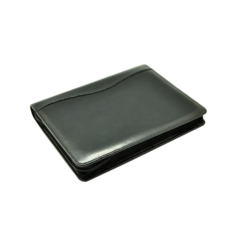 a4 black leather ring binder portfolio with zipper leather bound portfolio