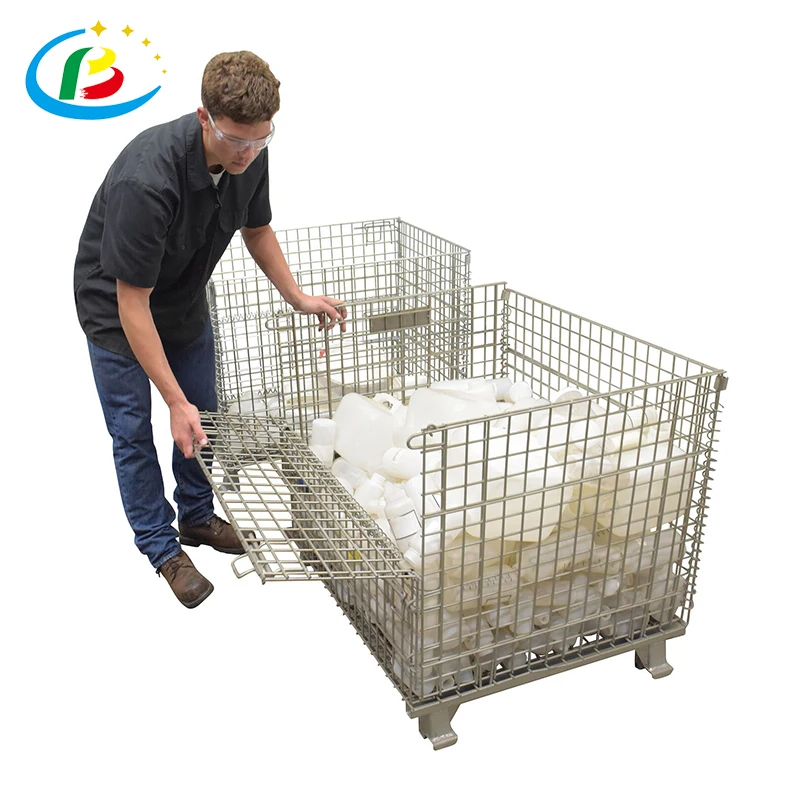 Стальной ящик для хранения, транспортировочный металлический поддон, Штабелируемый ящик для проволоки, ящики, транспортировочные металлические ящики с колесами