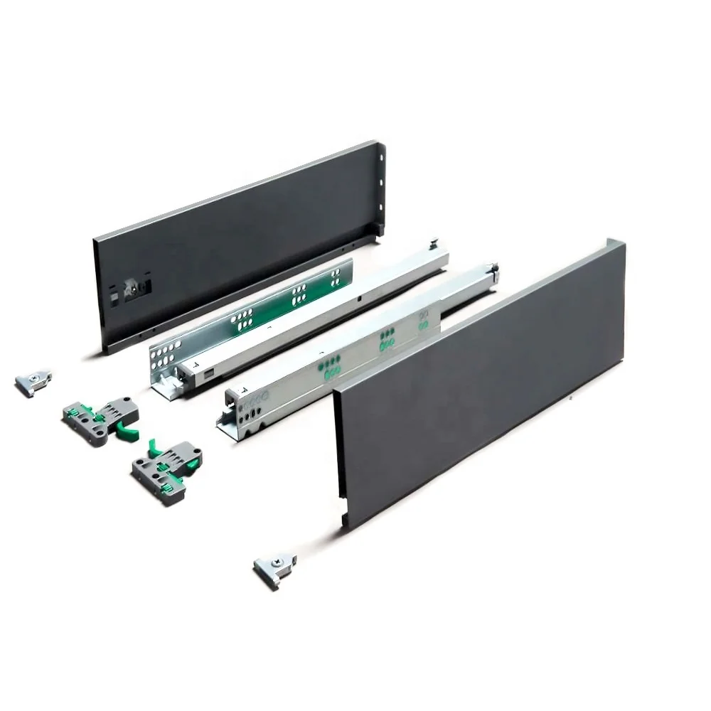 Roeasy Hot Drawer Slide Metal Box Furniture Kitchen  Soft Close Metal Drawer Slide Box With Rails Drawer System