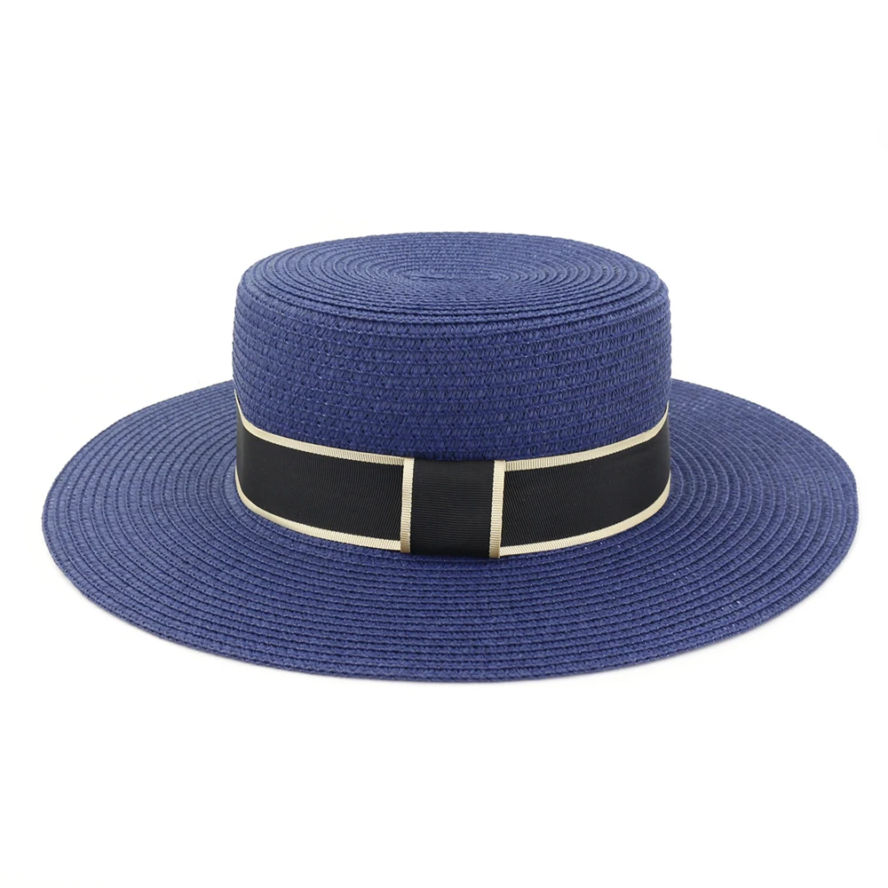 Flat Top Hats Fashionable Women Straw Hats Sun Outside Beach