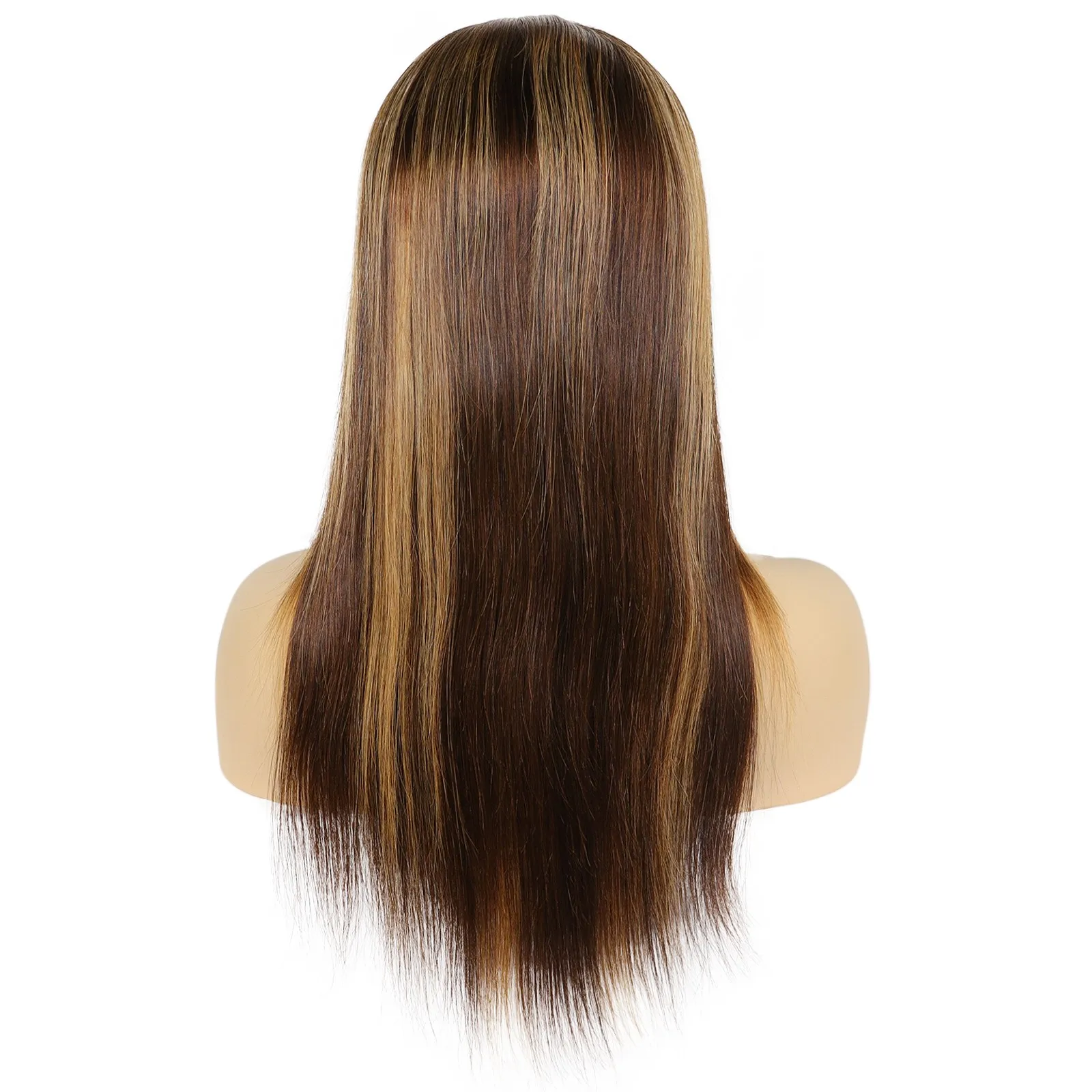 Honey Blonde Colored 13x4 Part HD Lace Frontal Brazilian Straight Wigs with Baby Hair Pre Plucked 150% Density 24 Inch