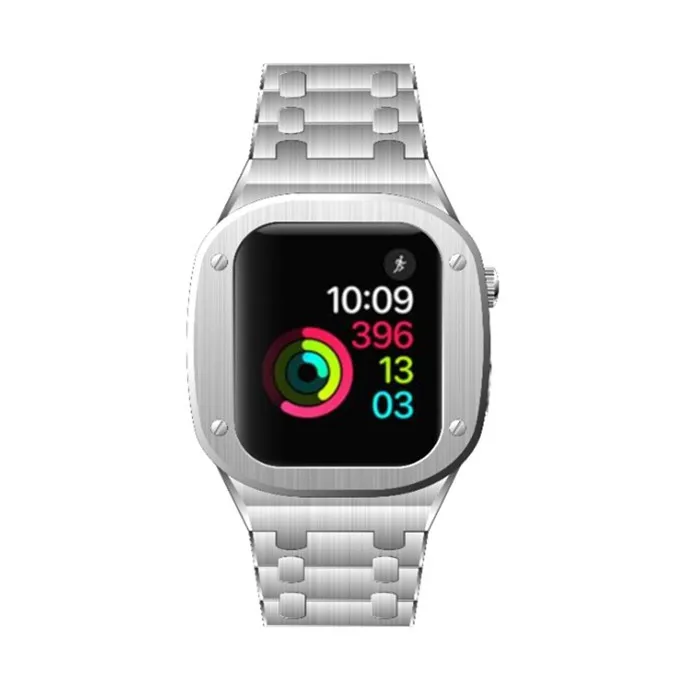 Чехол для apple watch версии 7 Высокое качество Роскошный изготовленный на заказ Логотип 316 футляр часов из нержавеющей стали 4/5/6/7 44