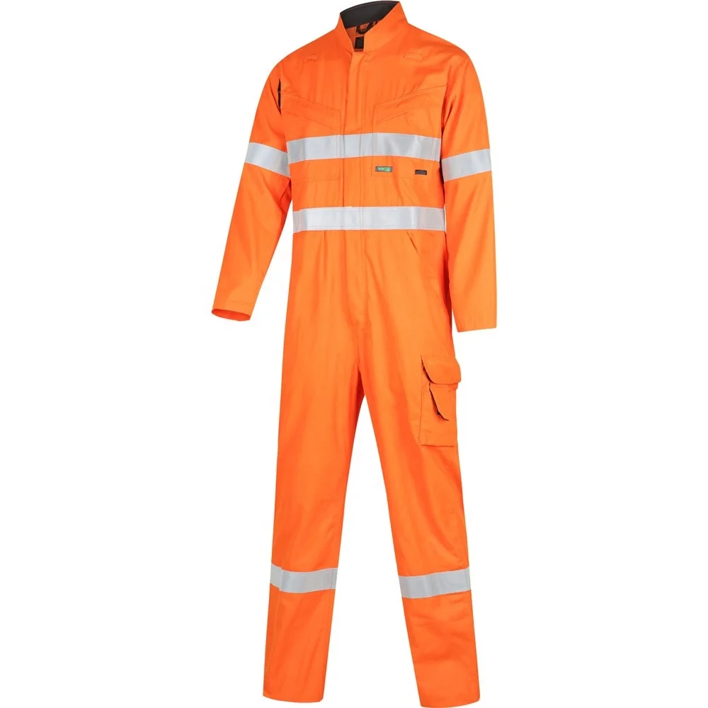 Custom Safety Workwear Coverall Reflective Working Clothes Zip Overoll Workwear For Men