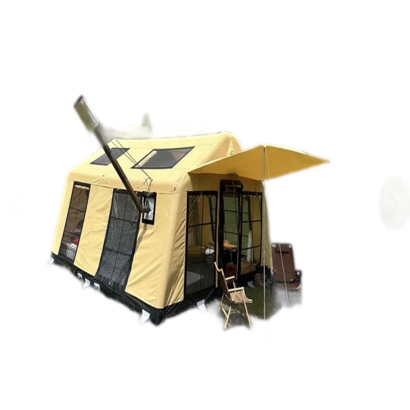 Rongtou Customized Luxury Polyester Air Family Tent Portable Large Glamping Air Tent Desert Inflatable Camping Outdoor  tent