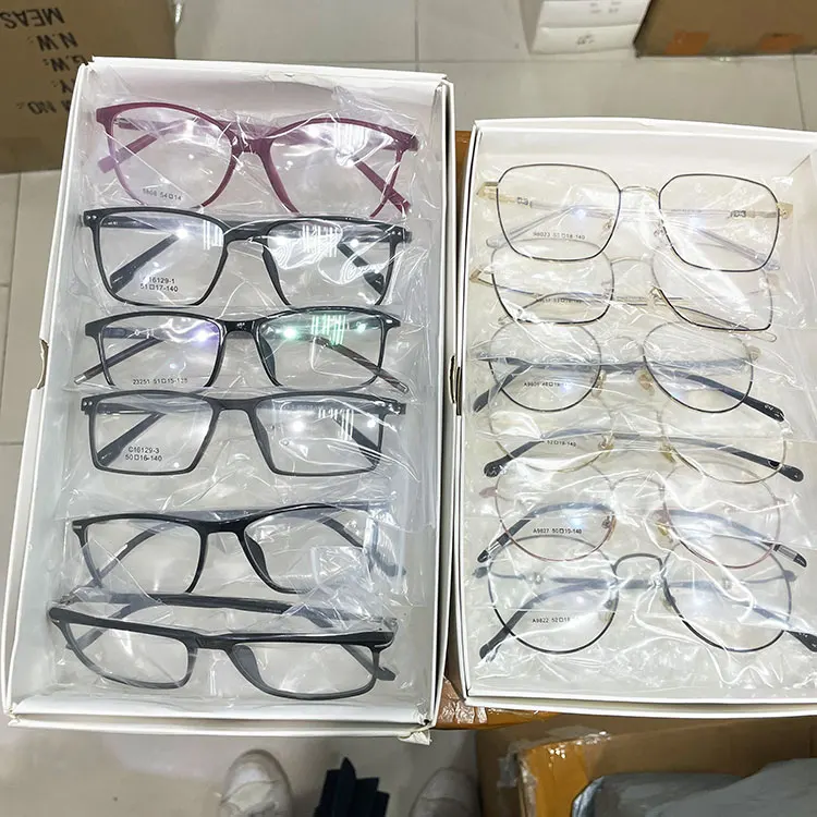 Assorted stocks trendy acetate optical glasses luxury fashion frames Metal Mixed eyewear manufacturers in china