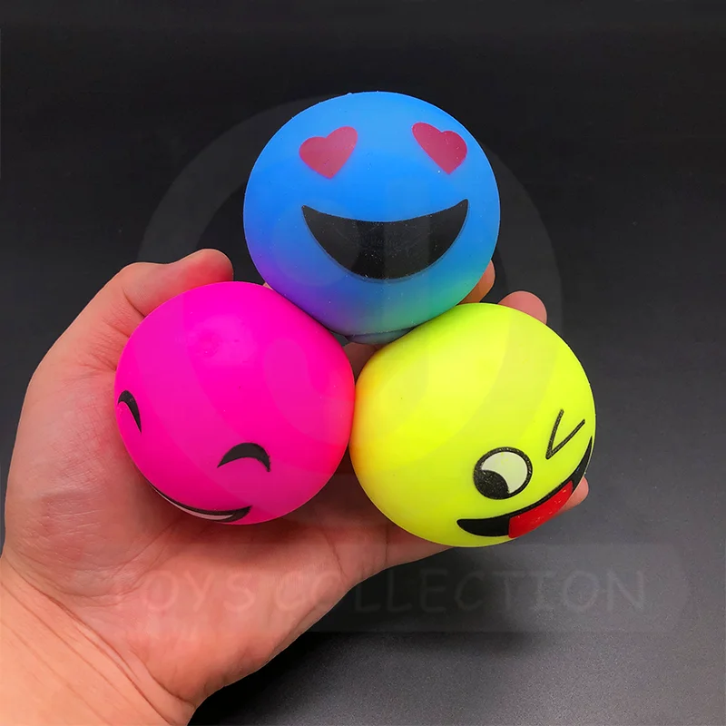 Wholesale Soft Kids Promotional Custom TPR Anti-Stress Toys Vent Expression Smiley Squeeze Stretchy Toy Balls For Adult