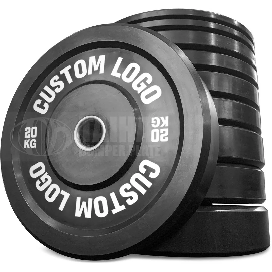 TaiHai Home Gym OEM Weightlifting Barbell Black Rubber Bumper Plate Weight Set