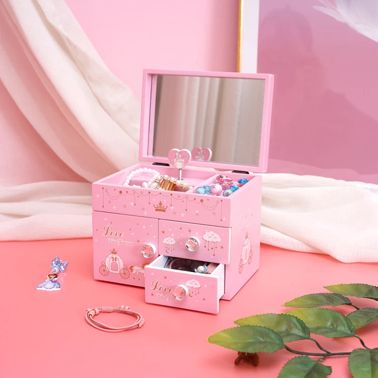 
Competiitve Price Square Wooden Jewelry Box Music Boxes With Custom Logo Printed 