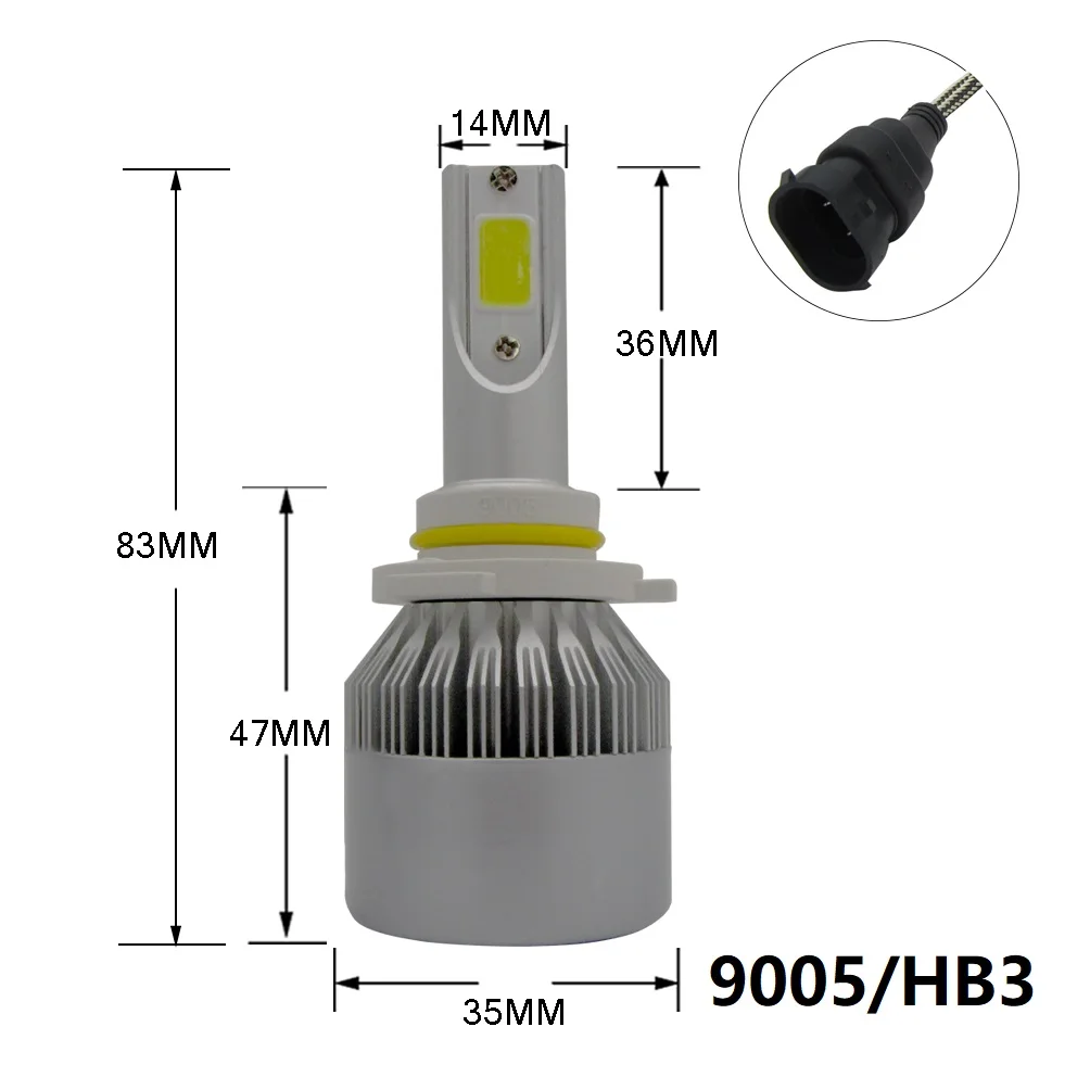 2021 Auto Parts Accessories Car Headlights or C6 Headlamps 48W 7800LM Automotive LED headlight