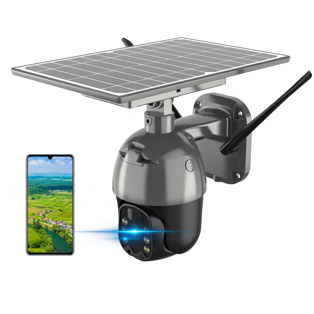 JXJ 2 Megapixel Outdoor Wireless 4G LTE IP Solar Panel Low Power Smart Home Ip Wifi 4g Gsm Sim Card Mini 20W Solar 4G Camera