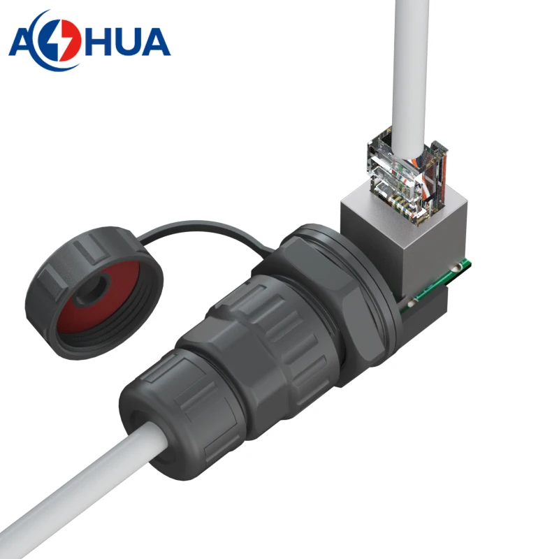 Панельное крепление M21 RJ45 IP67 водонепроницаемый разъем для кабеля