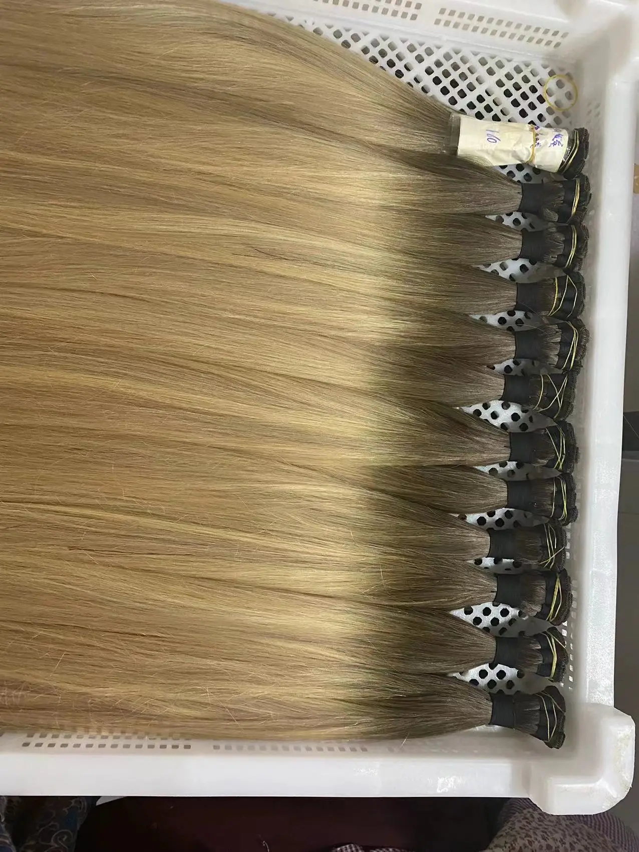 Top Quality European Straight New Handtied Weft Hair Remy Flat Hair Genius Weft