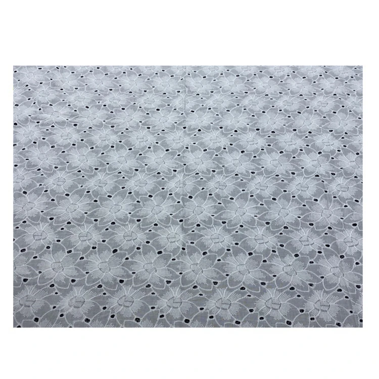 Оптовая продажа 2020, Высококачественная белая хлопковая кружевная отделка, вышитая ткань