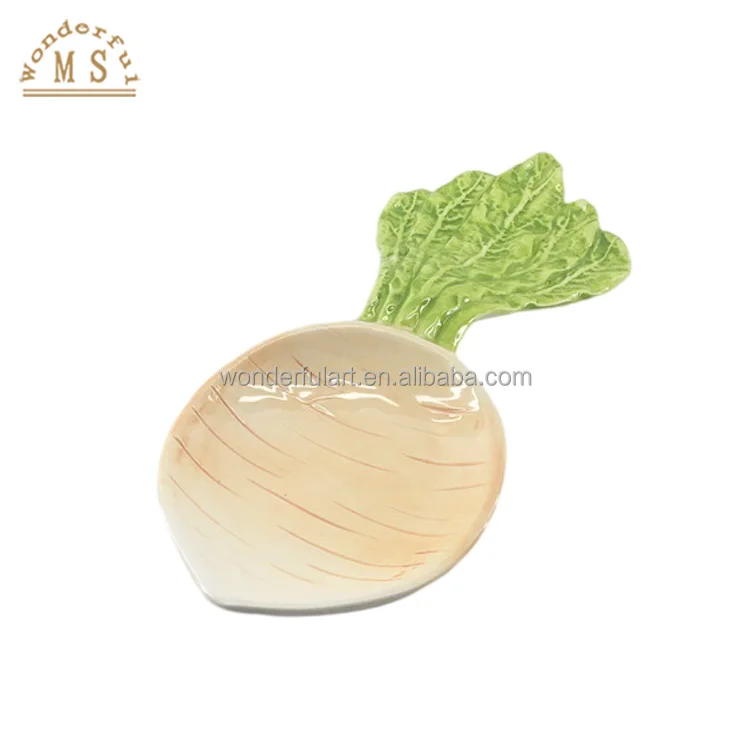 New 3D OEM Real Relief radish dish Shape food Holders 3d Style tray vegetable Kitchenware Ceramic porcelain salad carrot plate