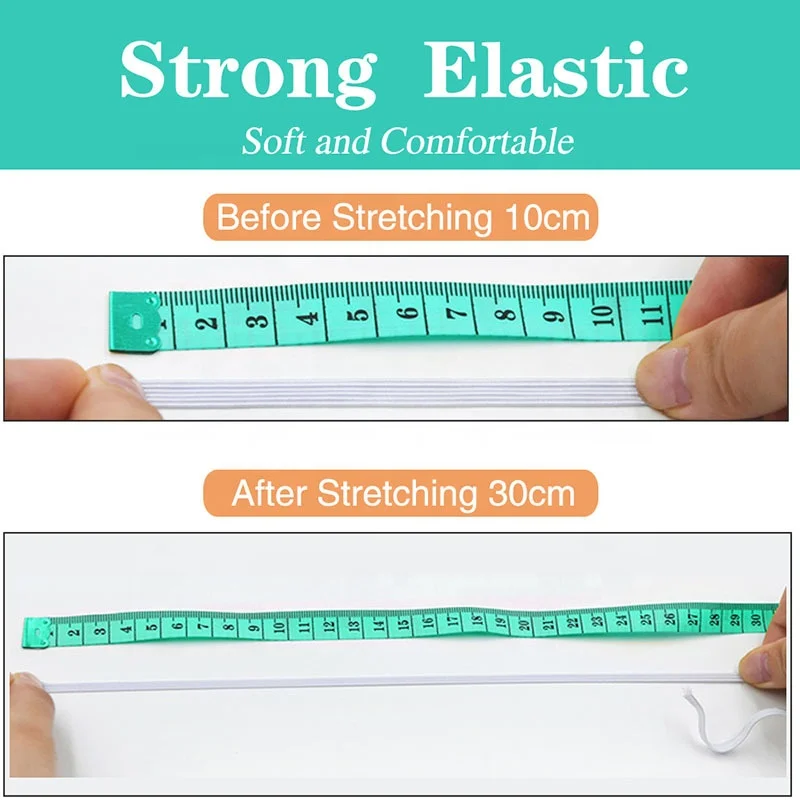 In stock widely useful 6mm strong webbing elastic braid webbing elastic band string rope tape ear loop
