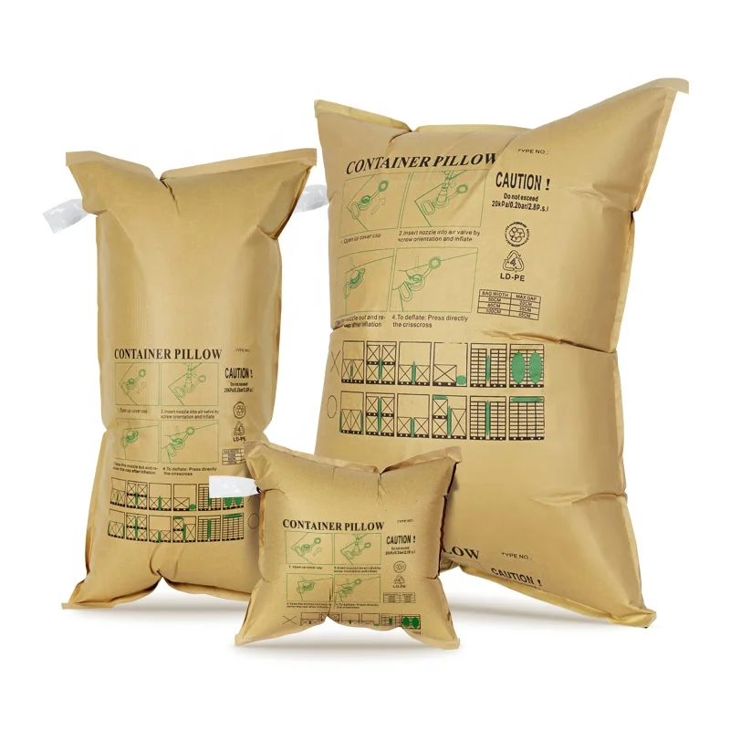 Strong Shipping Container Edge Protector Inflatable Brown Paper Air Dunnage Bag