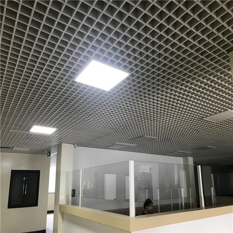 Modern Office/Mall Ceilings Designed Aluminum Open Cell Grid Ceiling Panels Waterproof & Soundproof  Architectural Decor