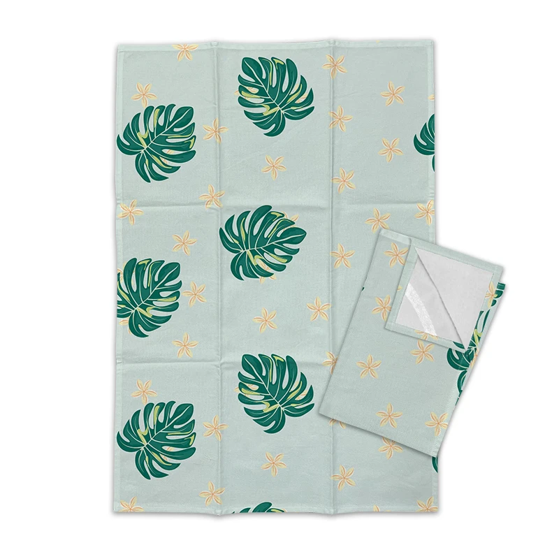 Wholesale custom digital printing linen cotton kitchen tea towel cotton twill fabric sublimation tea towels