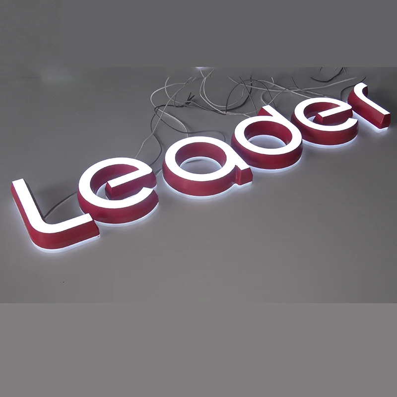 Haier Leader Led Lighting Sign Board Custom High Bright Name Wall Led Light 3D Backlit Logo Sign