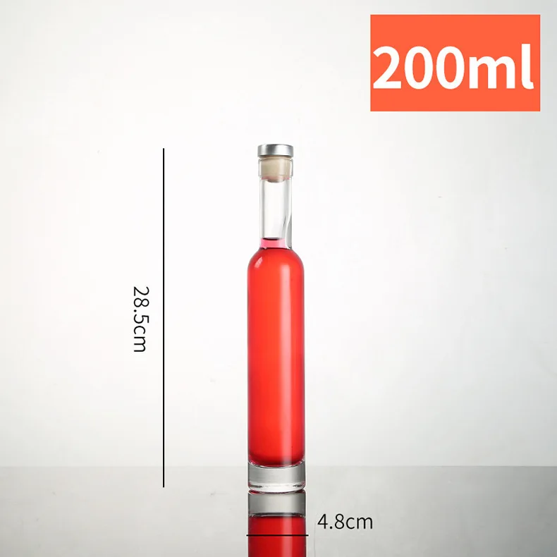200ml 375ml 500ml 750ml long neck glass wine bottle clear white ice wine bottle with cork