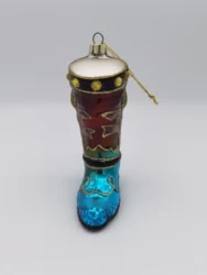 Glass Christmas Cowboy Boots Themed Glass Figurine Ornament Outdoor Christmas Decorations For Hanging  Christmas Tree