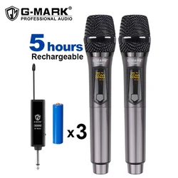 G-MARK X220U UHF Запись микрофон для караоке беспроводной с перезаряжаемой литиевой батареей приемник работы 5 часов