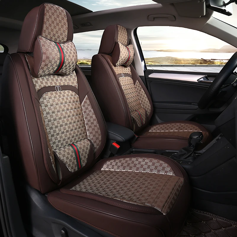 Leather car seat cover full set universal