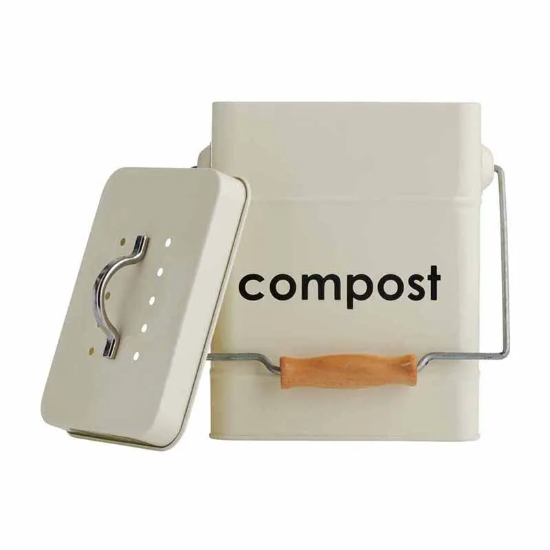 Indoor Garbage Kitchen Recycle Cabinet Vintage Kitchen Worktop Compost Waste Bin with Swing Handle